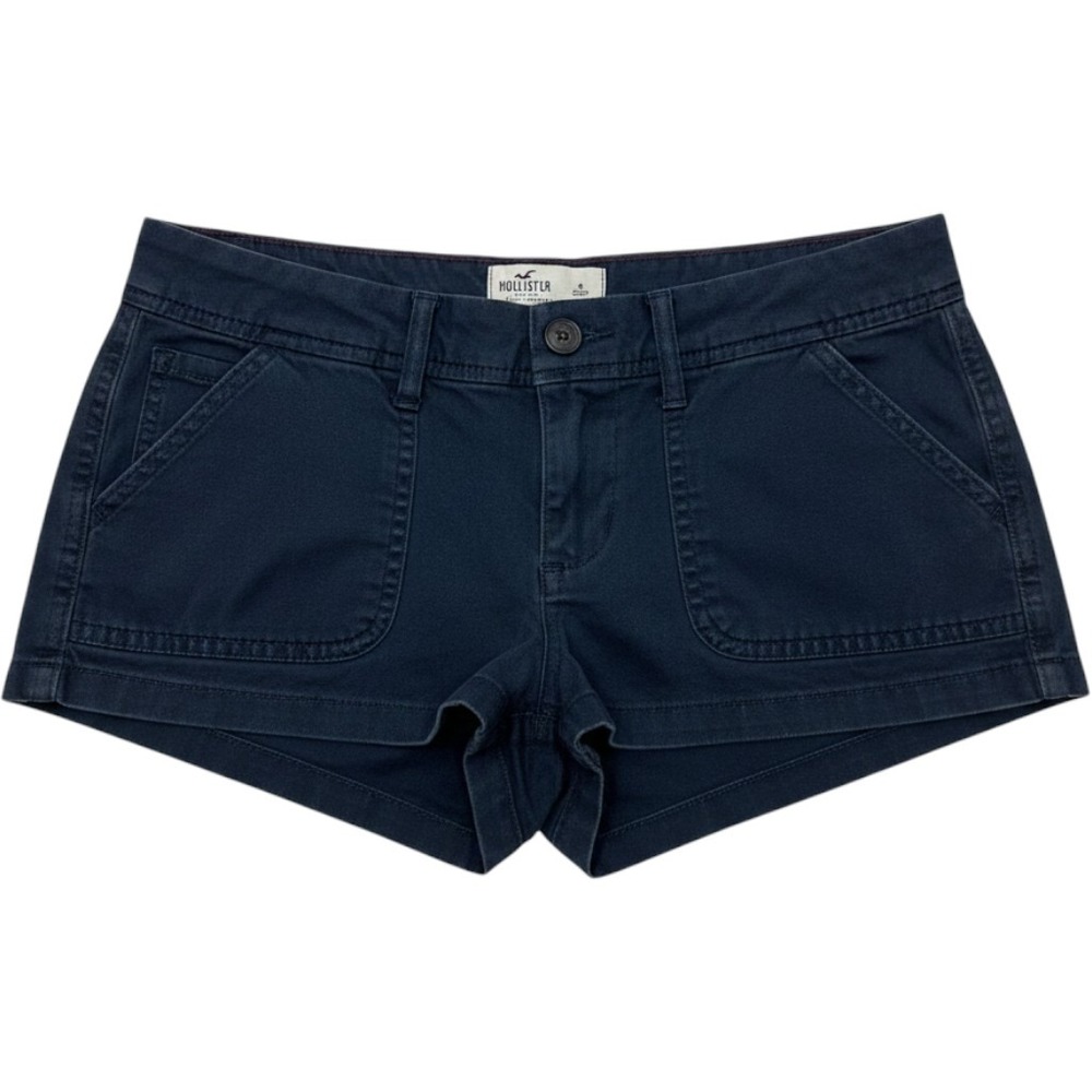Hollister Navy Blue So Cal Stretch Chino Shorts Womens 3 Low Rise micro Mini